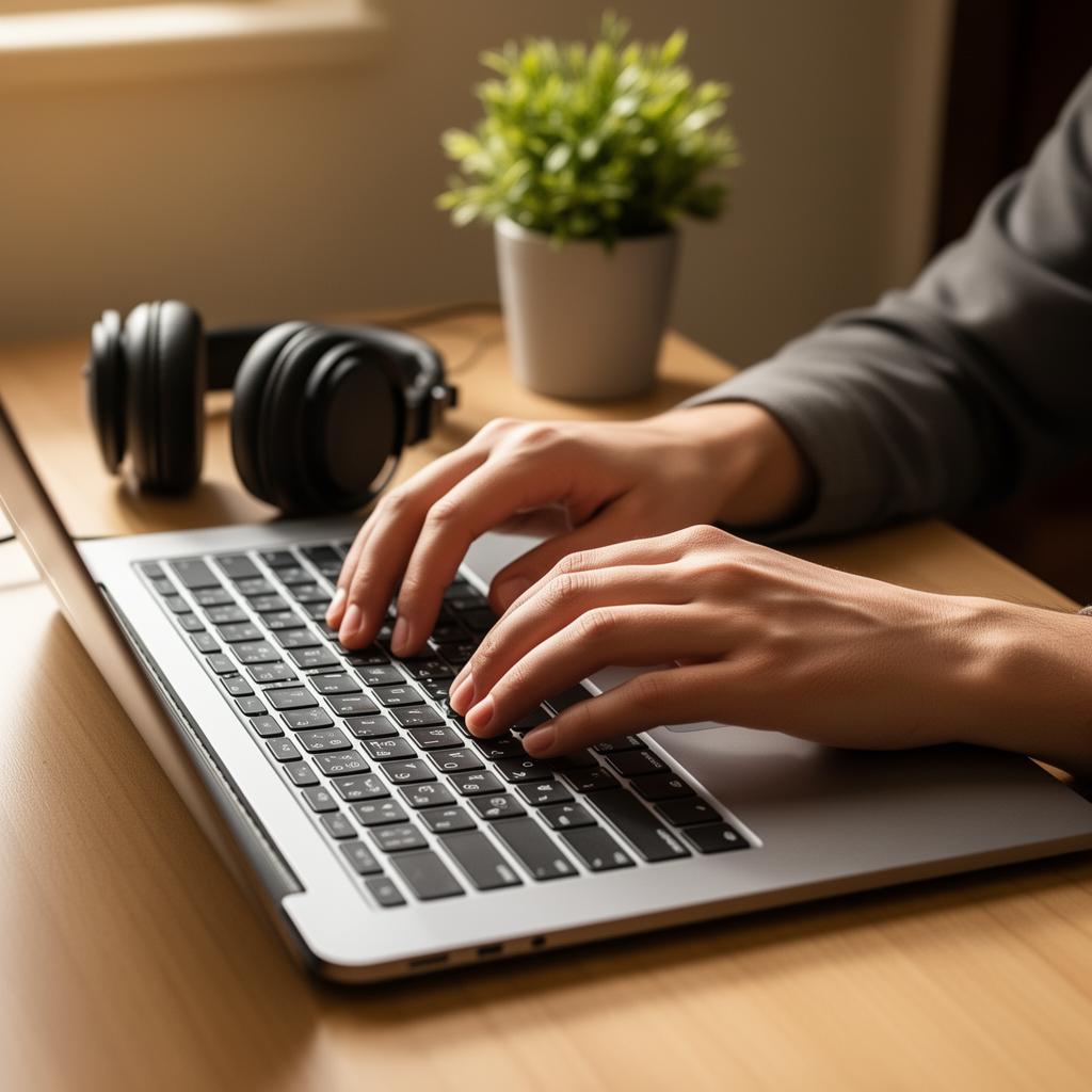 Transcriptionist at work